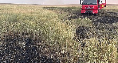 Kulu'da arpa ekili tarlada yangın