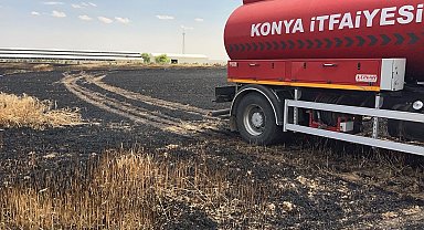 Kulu'da buğday tarlası yandı