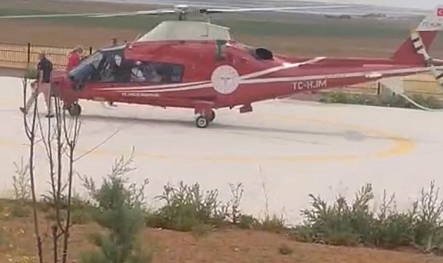 Kulu'da kalp krizi geçiren hasta için helikopter ambulans havalandı