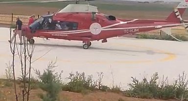 Kulu'da kalp krizi geçiren hasta için helikopter ambulans havalandı