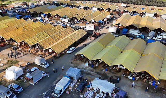 Kurban kesim alanlarındaki hareketlilik havadan görüntülendi