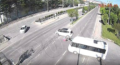 Kütahya'da 3 ayrı motosiklet kazası kamerada