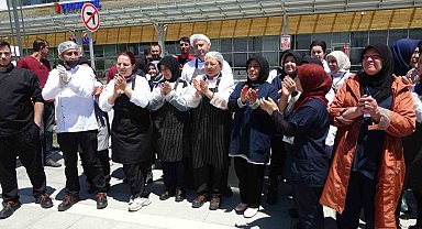 Kütahya'da hastane yemekhanesi taşeron çalışanlarından eylem