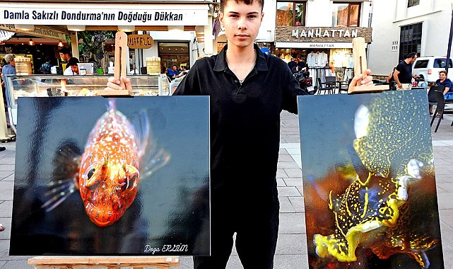 Mavi dünyanın güzelliklerini objektifine taşıdı, Çeşme'de sergiledi