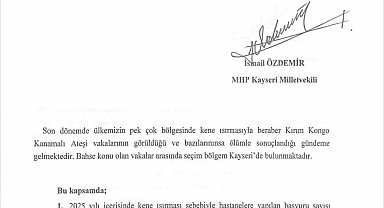 MHP'li Özdemir'den kene ısırığına soru önergesi