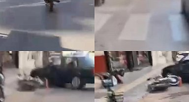 Motosikletlilerin farklı kazaları gözler önünde