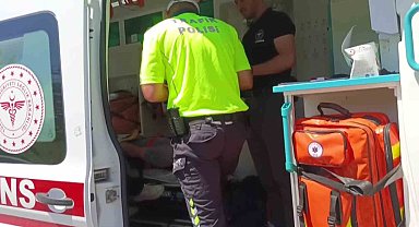 Motosikletten düşen sürücü yaralandı