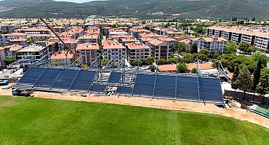 Muğla Atatürk Stadyumu'nda yeni tribün inşaatı hızla sürüyor