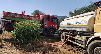 Nazilli Belediyesi'nden İsabeyli'deki yangının söndürme çalışmalarına destek