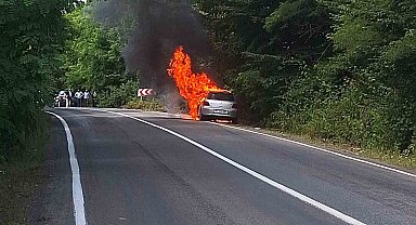 Ordu'da otomobil yangını