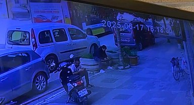 Otobüs ile motosikletin kazası kamerada