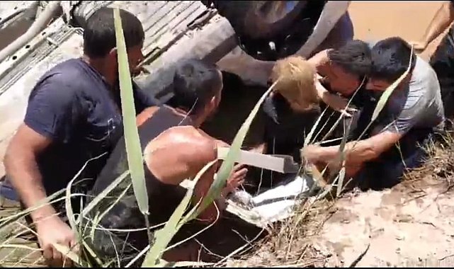 Otomobil sulama kanalına düştü: Sürücüyü itfaiye ekibi kurtardı