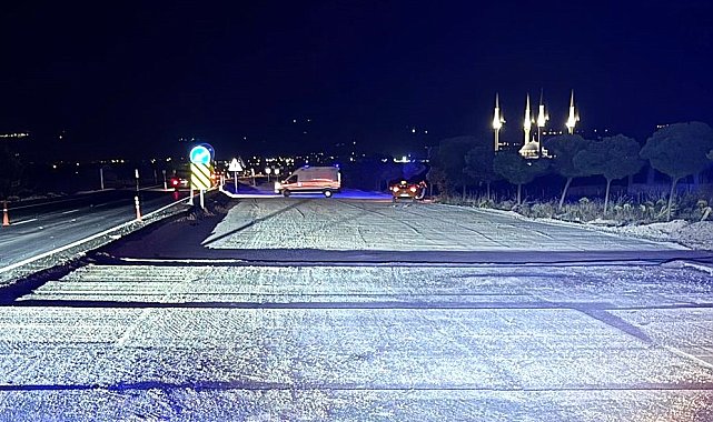 Otomobil yol çalışması alanına düştü, 1 yaralı