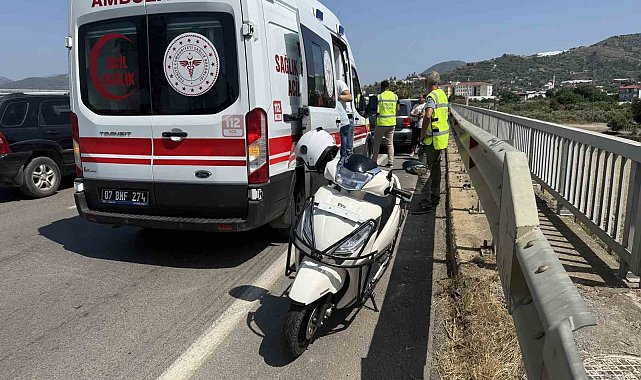 Otomobille motosiklet çarpıştı: 1 yaralı