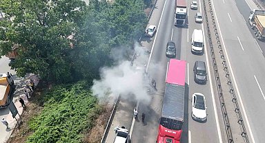 Otoyolda yangın paniği