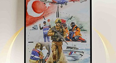"186'ncı Yılında Jandarma" Temalı Liseler Arası Resim Yarışması'nda birincilik Erzincan'dan geldi