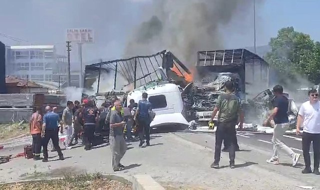 Sakarya'da korkunç kaza: Araçlarda yangın çıktı