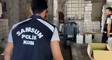 Samsun merkezli 8 ilde sahte alkol şebekesine operasyon: 4 ton etil ve metil alkol ele geçirildi