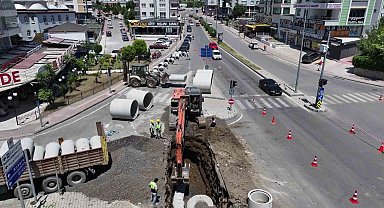 Samsun'da 2 bin milimetrelik borularla altyapı çalışması