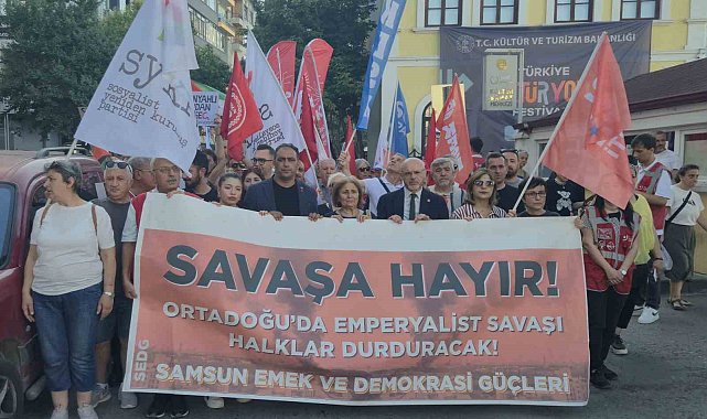 Samsun'da 'savaşa hayır' yürüyüşü