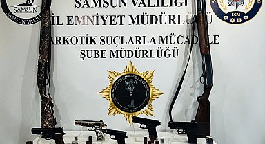 Samsun'da 5 tabanca ele geçirildi: 2 gözaltı