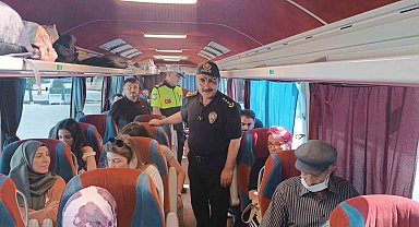 Samsun'da yolcu otobüslerinde emniyet kemeri denetimi