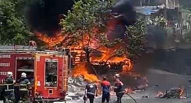 Sanayi sitesinde korkutan yangın