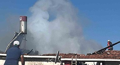 Saraykent'te çıkan yangında ahır kullanılamaz hale geldi