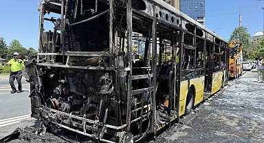 Sarıyer'de İETT otobüsü alevlere teslim oldu