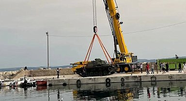Saros Körfezi'nde çevreci hamle... Hurda tank yapay resif oluyor