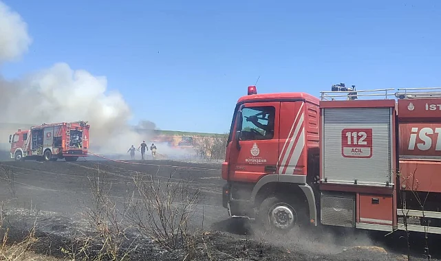 Silivri'de otluk alanda çıkan yangın kontrol altına alındı