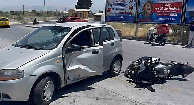 Söke'de otomobil ile motosiklet çarpıştı: 1 yaralı