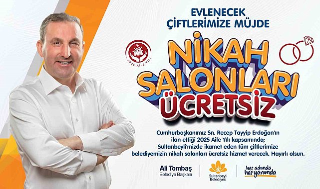 Sultanbeyli Belediyesi Nikah Salonları artık ücretsiz