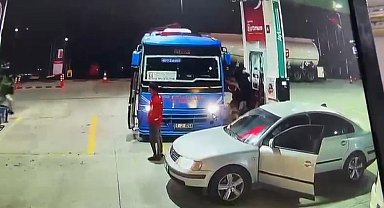 Sürücülerin güzergah kavgası kamerada