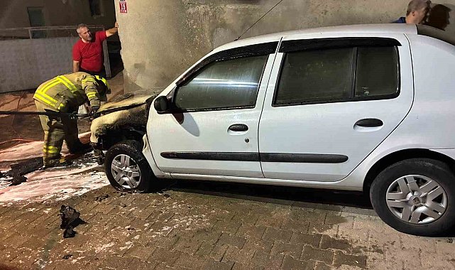 Susurluk'ta araç yangını