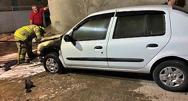 Susurluk'ta araç yangını