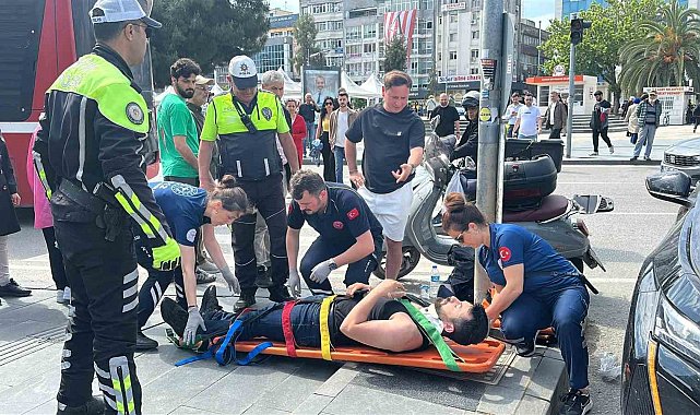 SUV tipi araç ile motosiklet çarpıştı: 1 yaralı