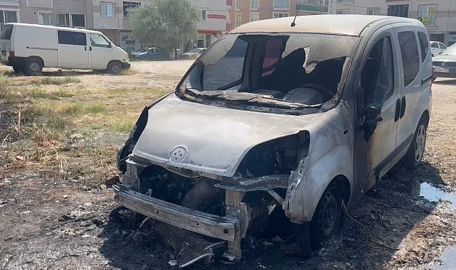 Tarlada başlayan yangın, 2 aracı küle çevirdi