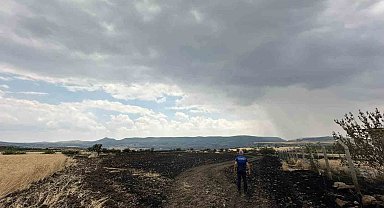 Tavuk çiftliğinde yakılan ateş tarlaya sıçradı