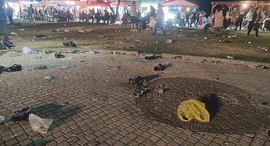 Tekirdağ sahili konser sonrası çöplüğe döndü