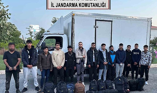 Tekirdağ'da 13 kaçak göçmen ve 1 organizatör yakalandı
