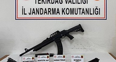Tekirdağ'da jandarmadan ruhsatsız silah ve uyuşturucu operasyonları