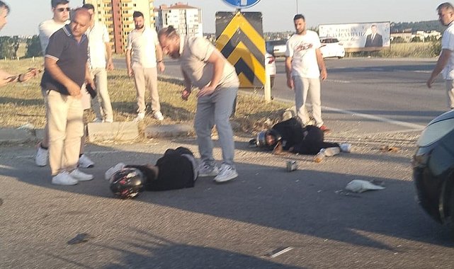 Tekirdağ'da motosiklet ile otomobil çarpıştı: 2 ağır yaralı