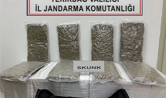 Tekirdağ'da otoyol gişelerinde 12 kilogram skunk ele geçirilmesine ilişkin 1 kişi tutuklandı