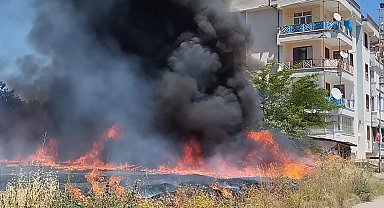 Tokat'ta arazide çıkan yangın evlere sıçramadan söndürüldü