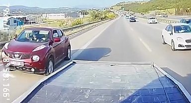 Trafiği tehlikeye düşürün sürücü kameraya böyle yakalandı