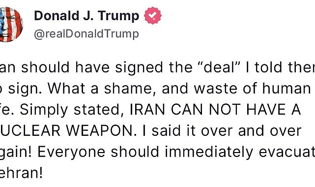 Trump: "Herkes Tahran'ı acilen tahliye etmeli"