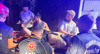 Uçurumdan uçan motosiklet sürücüsü yaralandı