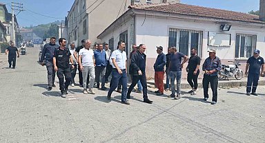 Vali Özkan yangın bölgesinde incelemelerde bulundu