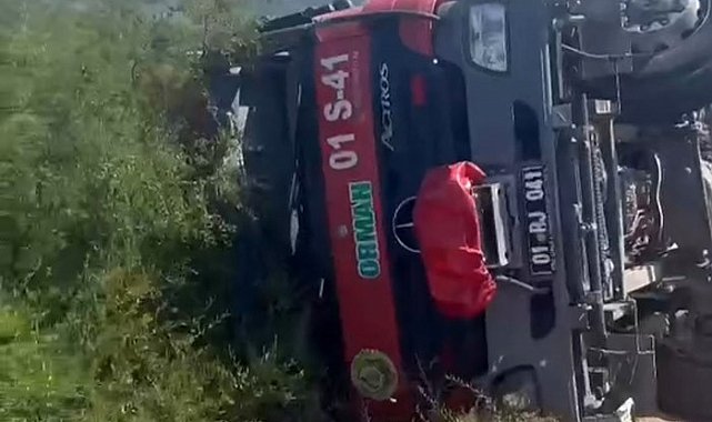 Yangına müdahaleye giden arazöz devrildi: 2 yaralı